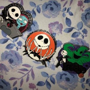 Three Disney Jack and Sally pins